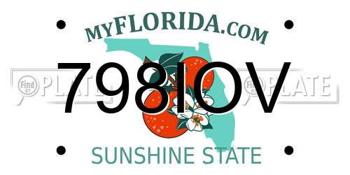 798IOV Florida License Plate