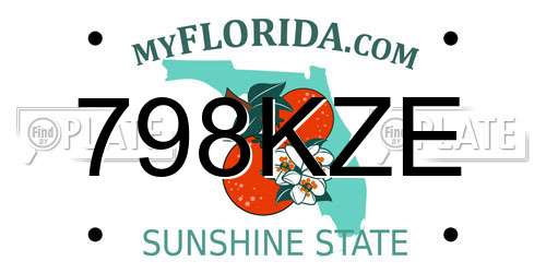 798KZE Florida License Plate