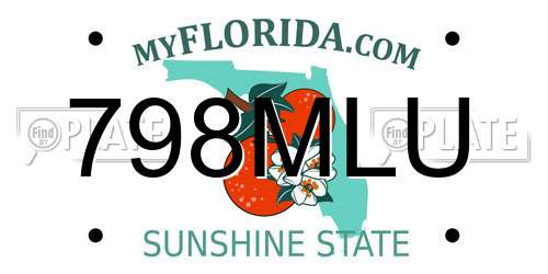 798MLU Florida License Plate