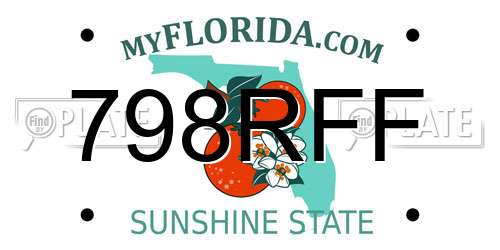 798RFF Florida License Plate