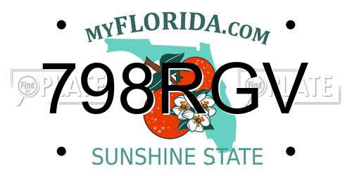 798RGV Florida License Plate