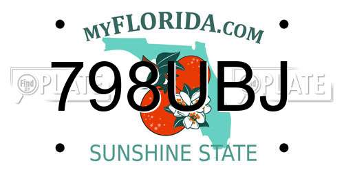 798UBJ Florida License Plate