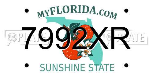 7992XR Florida License Plate