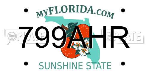 799AHR Florida License Plate