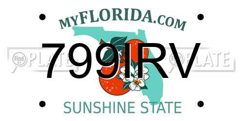 799IRV Florida License Plate