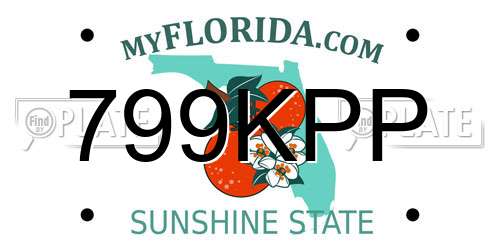 799KPP Florida License Plate