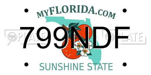 799NDF Florida License Plate