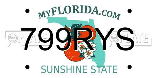 799RYS Florida License Plate