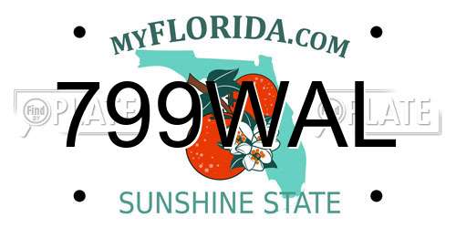 799WAL Florida License Plate