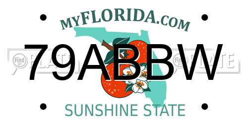 79ABBW Florida License Plate
