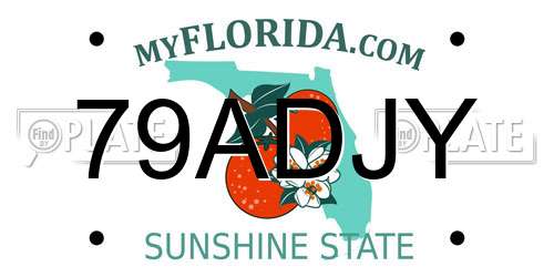 79ADJY Florida License Plate