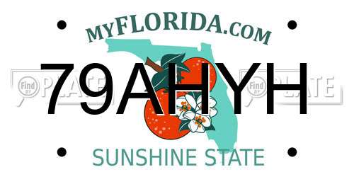 79AHYH Florida License Plate