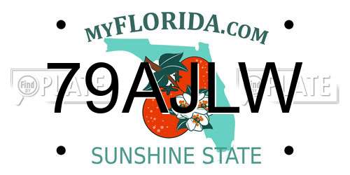 79AJLW Florida License Plate