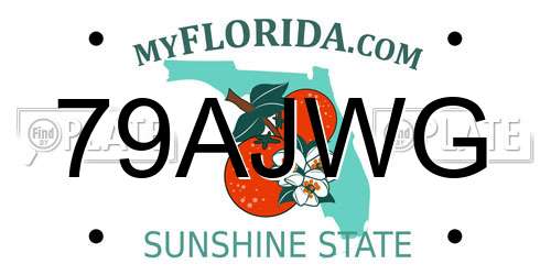 79AJWG Florida License Plate