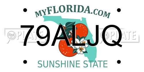 79ALJQ Florida License Plate