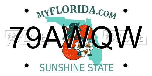 79AWQW Florida License Plate