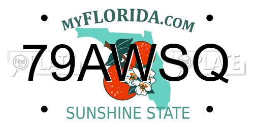 79AWSQ Florida License Plate
