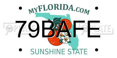 79BAFE Florida License Plate