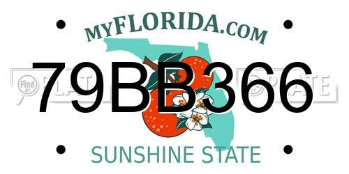 79BB366 Florida License Plate