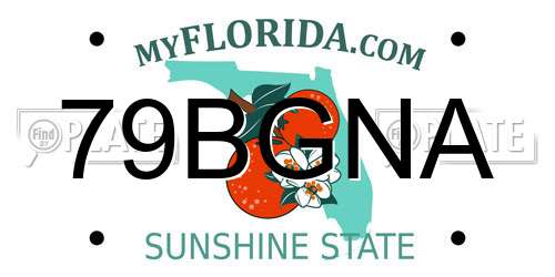79BGNA Florida License Plate