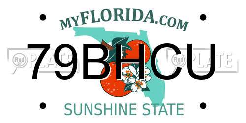 79BHCU Florida License Plate