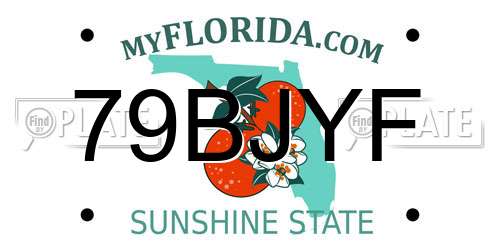 79BJYF Florida License Plate