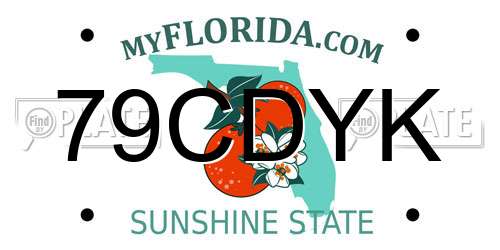 79CDYK Florida License Plate