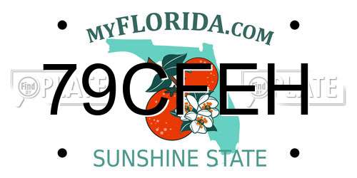 79CFEH Florida License Plate