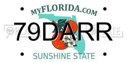 79DARR Florida License Plate