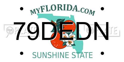 79DEDN Florida License Plate