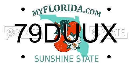 79DUUX Florida License Plate