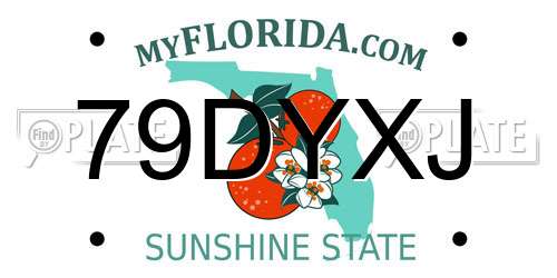 79DYXJ Florida License Plate