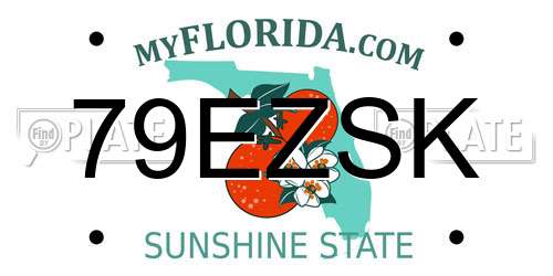 79EZSK Florida License Plate
