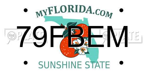 79FBEM Florida License Plate