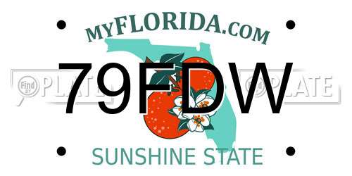 79FDW Florida License Plate