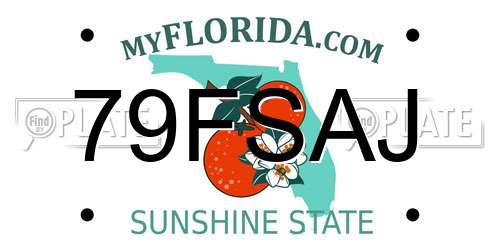 79FSAJ Florida License Plate