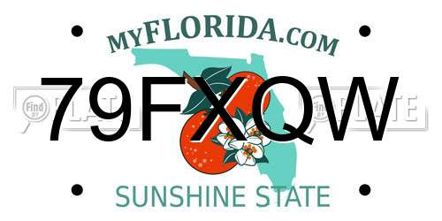 79FXQW Florida License Plate