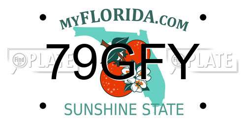 79GFY Florida License Plate