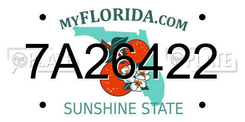 7A26422 Florida License Plate