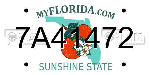 7A41472 Florida License Plate