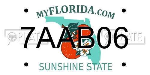 7AAB06 Florida License Plate