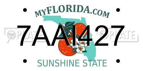 7AAI427 Florida License Plate