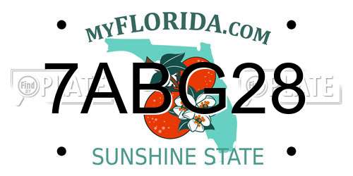 7ABG28 Florida License Plate