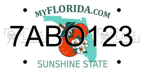 7ABO123 Florida License Plate