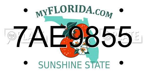 7AE9855 Florida License Plate