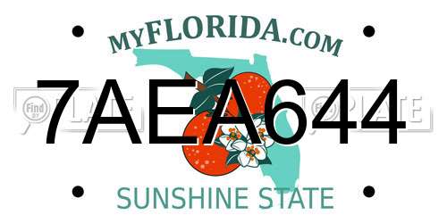 7AEA644 Florida License Plate