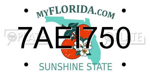 7AEI750 Florida License Plate