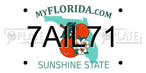 7AIL71 Florida License Plate