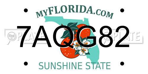 7AQG82 Florida License Plate