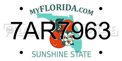 7AR7963 Florida License Plate